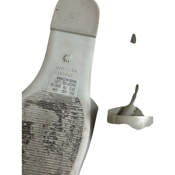 STUART WEITZMAN Light Gray Slide Flats Sandals Size 7 - Picture 4 of 7